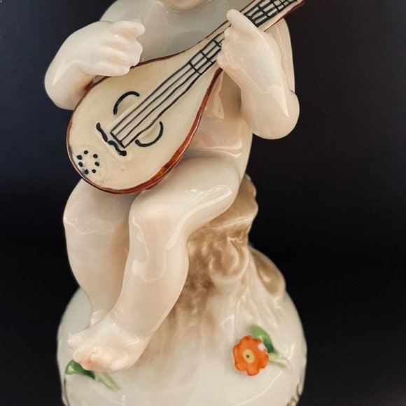 Porcelain Musician Heraldic Angels Made in Germany Von Schierholz Handmaleiei